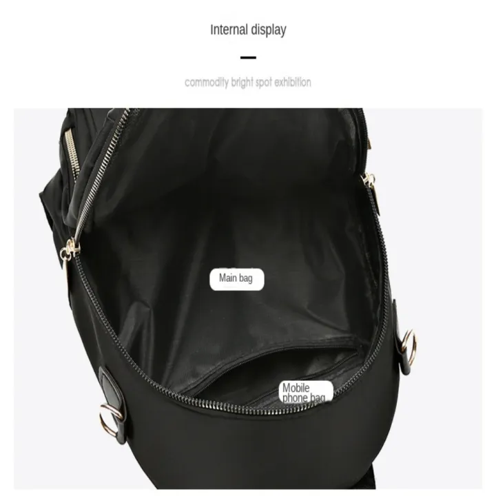 Casual%20Lightweight%20School%20Bags%20Large%20Capacity%20Oxford%20Cloth%20Travel%20Backpack%20Black%20Shoulder%20Bag%20Women%20-%20Image%208