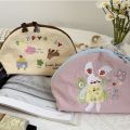 Portable Cartoon Embroidery Storage Bag Nylon Large Capacity Cosmetic Bag Ultralight Zipper Travel Toiletry Bag. 