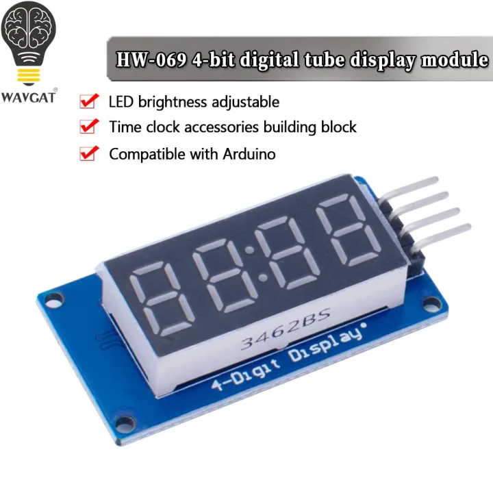 Produktbild von DUBEUYEW 4-Stelliges 7-Segment Display Modul TM1637 – 0,36 Zoll Rot, 4 Bits, I2C-ähnlich, Für Arduino (4 Stück)