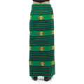 Green Color Cotton Floral Embroidered Lungi For Women. 