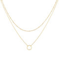 1 Piece Retro Multilayer Bead Clavicle Chain Necklace With Fashion Circle Pendant For Women. 