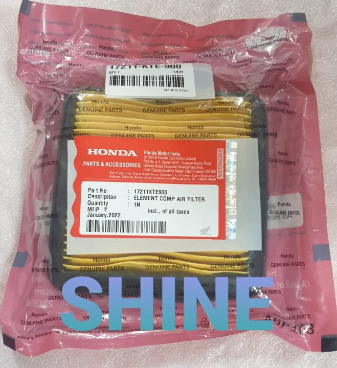 Shine Bike Air Honda Shine Sp Air Filter Shine Bike Air Honda