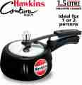 Hawkins Contura Black Pressure Cooker (CB15) 1.5 L Capacity (Hard Anodized). 