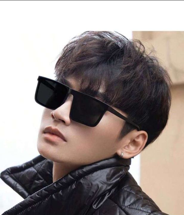 Rimless%20Non%20Polarized%20Flat%20Square%20Black%20Sunglasses%20For%20Men%20-%20Image%202