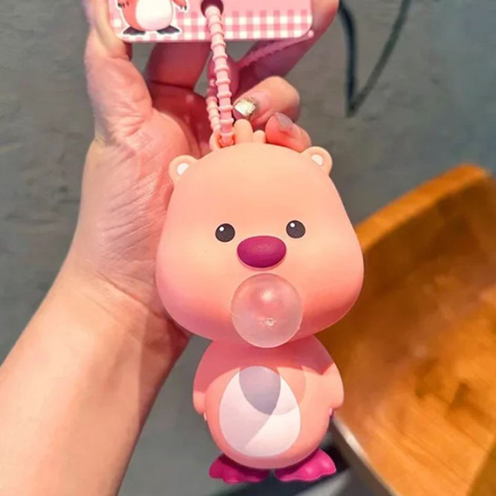 Loopy Blowing Bubble Pinching Joy Keychain Female Ruby Doll Pendant Bookbag Pendant Small Jewelry Children's Birthday Gift LUKE
