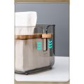 New Transparent Automatic Descent Tissue Box Bamboo Lid Large Capacity Tissue Holder Creative Dustproof Paper Towel Storage Box. 