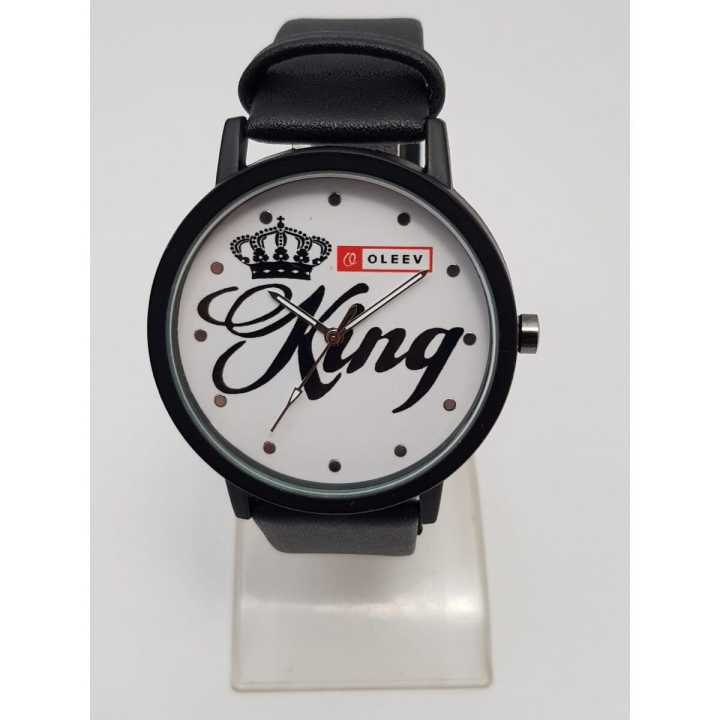 King Designers Leather Strap Fashionable Fancy Analog Watch