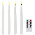 4 Pcs Timer Battery Operated LED Taper Candles for Halloween,Wedding Decoration White. 