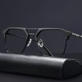 Changeable Glass Black Metal Frame Sunglasses For Men. 