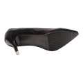 Black Pencil Heel Closed Shoes For Women. 