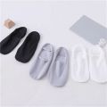 New 6 Pcs=3 Pairs Ultra-thin Men's Summer Ice Silk Boat Socks Male Shallow Mouth Silicone Invisible Socks Cotton Bottom. 