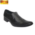 Fitrite Black Slip On Leather Shoes For Men (3120 ). 
