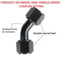 New Universal AN4 AN6 AN8 AN10 Female To Female Union Aluminum 0/45/90 Degrees Hose Fitting Adaptors Elbow Oil Cooler Connectors. 