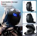 Led Eye Backpack 25 L Laptop Backpack For Motorcycle Diy Programmable Color Screen Travel Bag (Black). 