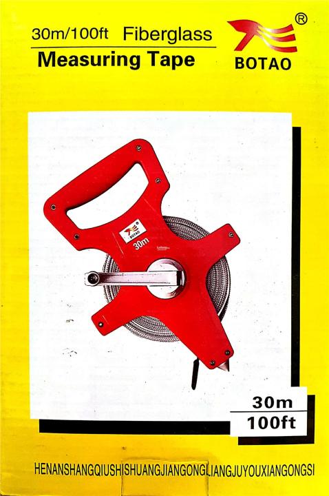30 meter Measuring tape Fiberglass Measuring Tape Smooth rolling and trunning of tape.
