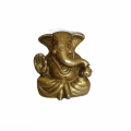 Golden Metal Ganesh Statue Small Fat (4x4)cm. 