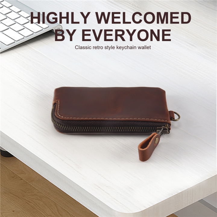 Genuine%20Leather%20Men%20Key%20Wallet,Zipper%20Housekeeper%20Pouch%20Holder,Keychain%20Crazy%20Horse%20Coin%20Purse%20-%20Image%203