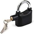 Universal Anti-Theft Padlock with 110dB Siren Alarm - Best-Selling Waterproof Lock for Bike, Motorcycle, Door - Black. 