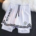 2324 Real Madrid Shorts Barcelona Football Same Style Summer Quick-Dry Breathable Sports Training Pants Loose Double-Layer with Inner Lining. 