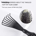 Sutuiying 2pcs/set Detangling Air Cushion Hairbrush Scalp Massage Comb Soft Portable Nylon Smooth Hair Brush with Cleaning Claws Hair Styling Tools. 