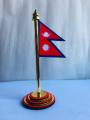 1' Nepal Flag with Stand. 