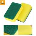 Dish Cleaning Soft Scrub Sponge Pad Green Yellow Pack of 4Pcs. 