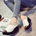 Thick Bottom Wedge Sandals Women's New Summer High Heeled  Women's Shoes Soft Leather Raised Platform Shoes. 