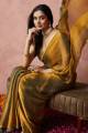 Latest Embroidered Bollywood Georgette Saree Gold color | Trendy Party & Festive Wear | Traditional Ethnic Fashion | Buy Online. 