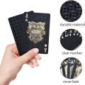 Joyoldelf Black Playing Cards, Cool Black Foil Decks of Cards, Waterproof Playing Cards & Flexible Poker Cards with Box, Great for Party, Game, Cardistry, Magic Trick. 