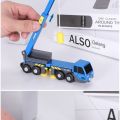 Children's Gift Engineering Vehicle Diecast Excavator Truck Toy Inertial Sliding Engineering Car Model Mini Crane. 