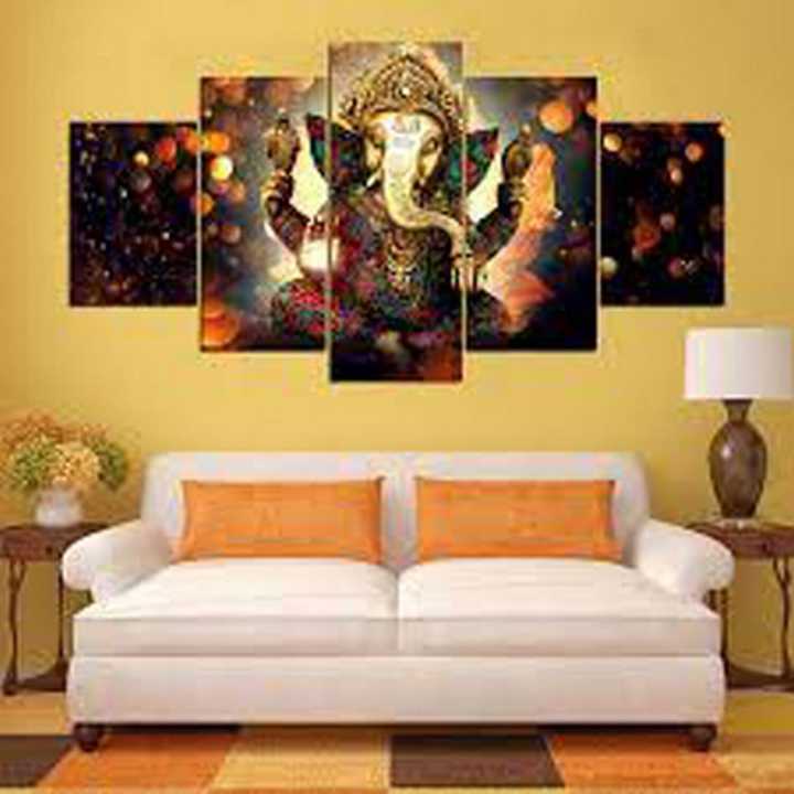 置物 5-piece Ganesha multi-panel canvas art. Multi Panel Wall Art 5 Stuks Print Op Canvas Foto's Shiva Ganesha