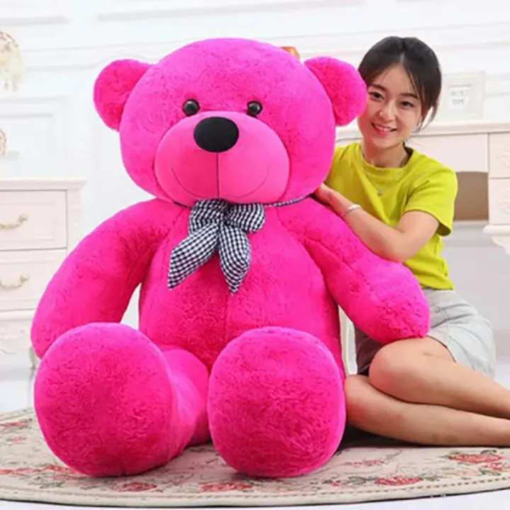 Hot%20Pink%20Teddy%20Bear%20Stuffed%20Toy%20-%20Large%203ft%20-%20Image%204