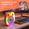 Compact Fan Portable Colorful Light Fan Rechargeable Adjustable Fan 180° Adjustable 3 Speeds Electric Fan Camping Use. 