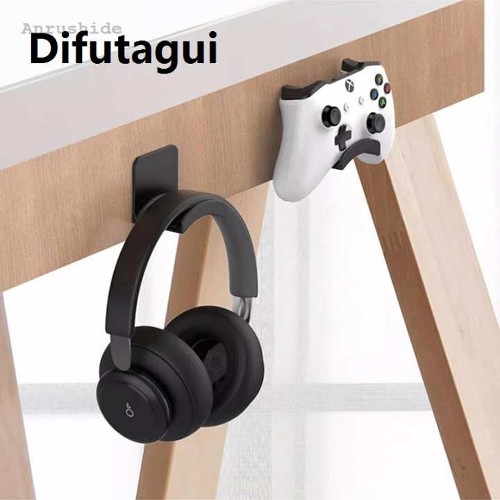 Difutagui%20New%20Anrushide%20Universal%20Headphone%20Stand%20Gaming%20Controller%20Holder%20Headset%20Display%20Profesional%20Rack%20Under%20Desk%20Hanger%20Hook%20For%20Earphone%20Wall%20Mount%20Gaming%20-%20Image%204