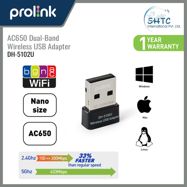 Prolink Wireless AC650 Nano USB Adapter - DH-5102U | Daraz.com.np
