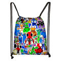 New Rainbow Friend Drawstring Pocket Elementary School Student Portable Backpack Oxford Cloth Bag Kids Cute Large Capacity Storage Bag. 