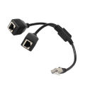 RJ45 Ethernet Splitter Cable,1 Male to 2 Female Ethernet Connector Cable Suitable Cat5, Cat6 LAN Ethernet Socket Adapter. 