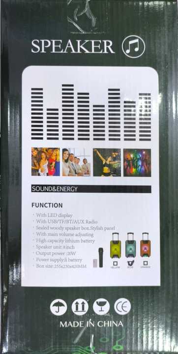 NEW%20TTD-8257%2010W%20Portable%208INCH%20Outdoor%20Wireless%20Blue%20Tooth%20Trolley%20Saboofer%20Subwoofer%20Party%20DJ%20Home%20Karaoke%20Speaker%20With%20Mic%20-%20Image%202