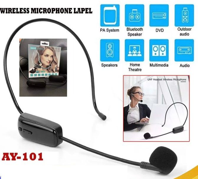 AY-101%20Head-mounted%20UHF%20Wireless%20Microphone%20-%20Image%202