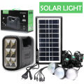 GDlite GD-8017A Solar Home Lighting System With 3 Led Bulbs, Home Emergency Lamp With 3 LED Bulbs Head Lamp Portable Solar Lighting System Set. 