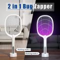 Plastic Racket Automatic Mosquito Killer Swatter Bat With Stand. 