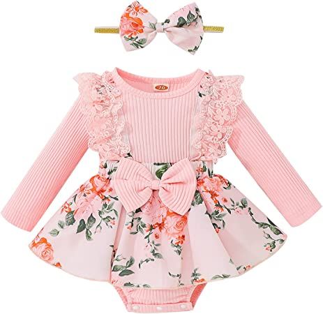 Newborn%20Baby%20Girls%20Summer%20Clothes%20Sets%20Ruffle%20Sleeve%20Top%20T-Shirt%20Floral%20Suspender%20Shorts%20Headband%20-%20Image%203