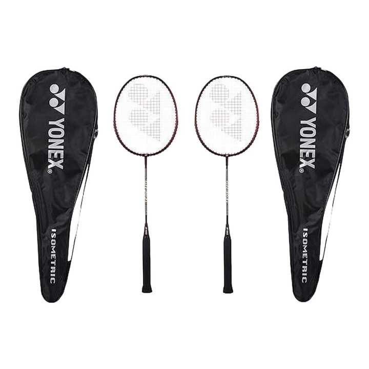 Yonex Basic Badminton Racquet with Full Cover, Set of 2 (Strung)