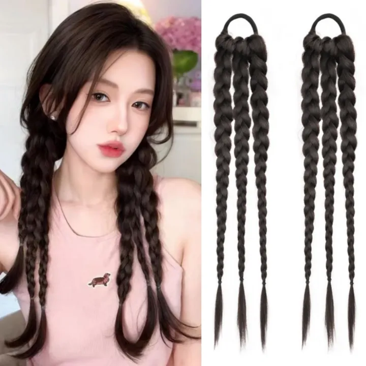 Linman%202Pcs%20Hair%20Accessories%20Synthetic%20Boxing%20Braids%20Ponytail%20Rubber%20Band%20HaiLuxury%20r%20Extension%20Pony%20Tail%20Hairpiece%20Long%20Natural%20Twist%20Braid%20Wig%20for%20Women%20-%20Image%205