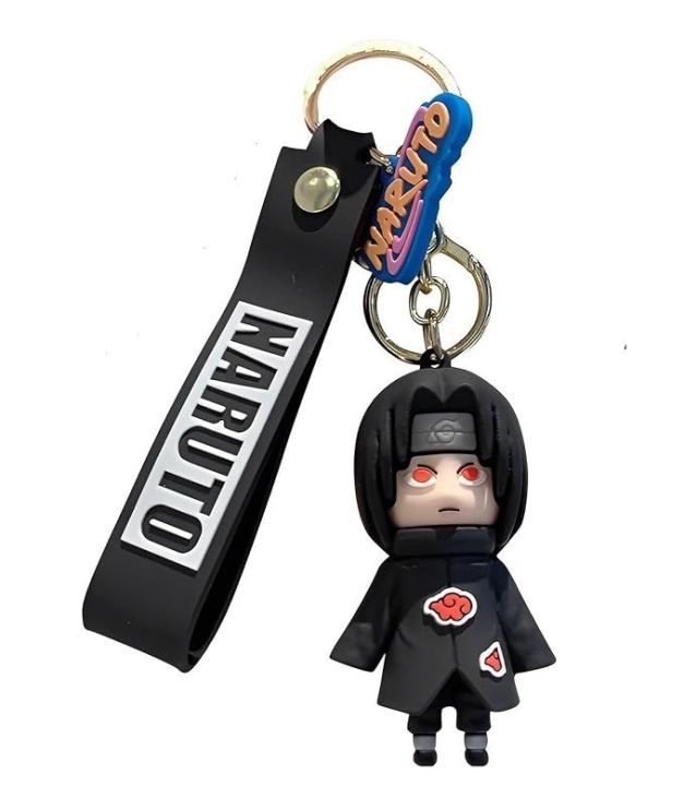 Funfob 3D Naruto Itachi Keychain with Hook & Straps Key Chains Multicolour for Bike Car & Collectible for Anime Fans (Itachi New)