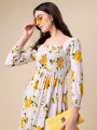 Fabdale Floral Printed Crepe Fit & Flare Maxi Dress | Elegant Casual Wear (SHTL-007). 