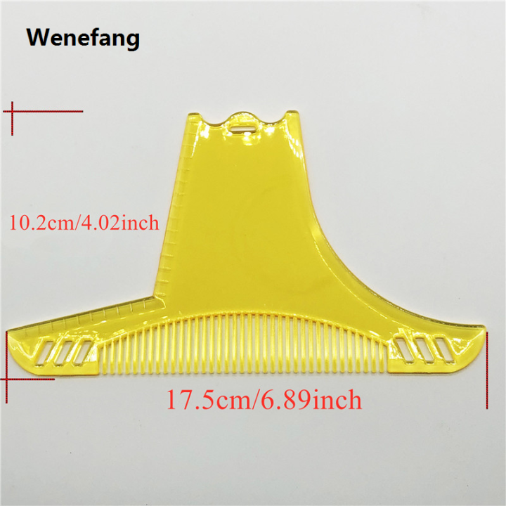 Wenefang 1pc Men Beard Shaping Styling Template Comb Men's Beard Combs Beard Trim Templates Mustache Stencil Edge Control Beauty Tools