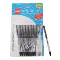 Cello Techno Tip Ball Pens - Black, Pack Of 10 by Mitrata. 