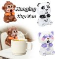 Cute Design 3 Speed Adjustable Monkey Hanging Cup Fan Quiet Operation Cartoon Style Portable Desktop Fan Pet Style Clip On Design Rechargeable Fan Desktop Use. 