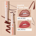 MLSMILE Double Ended Lipstick Pen Color Rendering 2-in-1 Lipstick Lip Liner. 